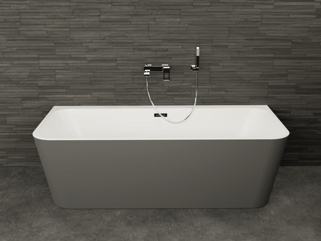 Baignoire semi-?lot murale Vertchez Grise Mate 170 170x81cm par Vertchez