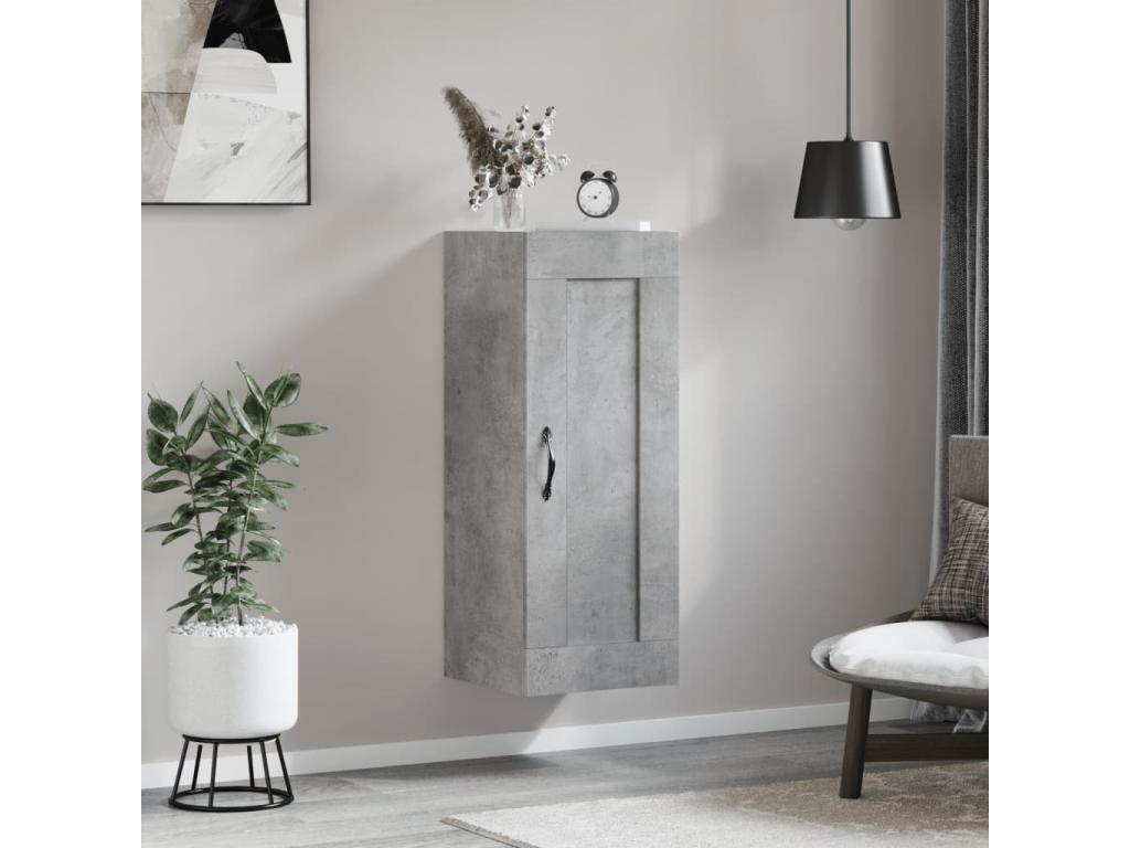 Armoire murale gris béton 34.5x34x90 cm bois d'ingénierie
