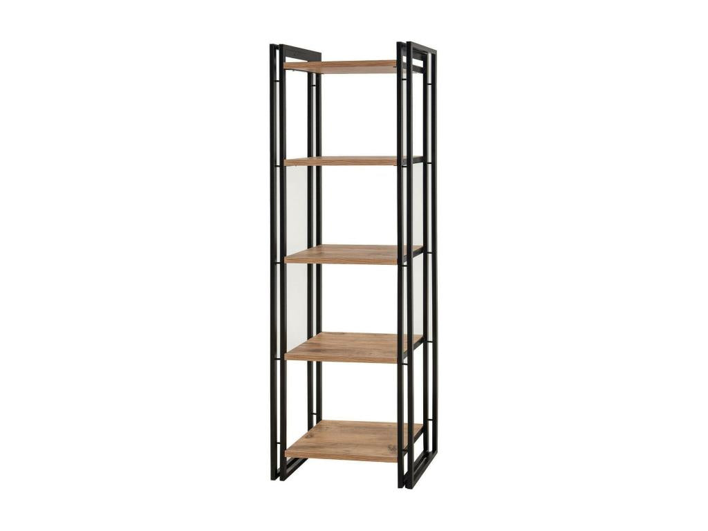 Bibliothèque Sol Etagère de bureau Porte-livre mobile Librairie 60x35h180 cm Chêne et Noir