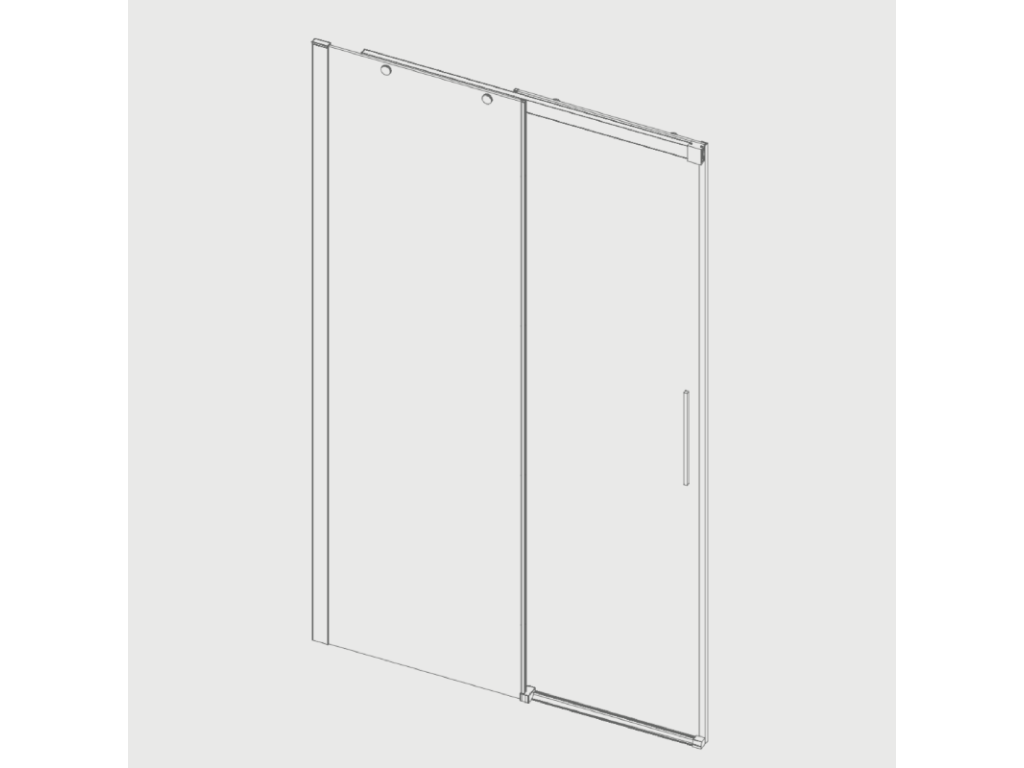 Paroi de douche fixe Porte coulissante Vertchez verre sérigraphié 115 cm Sans paroi latérale