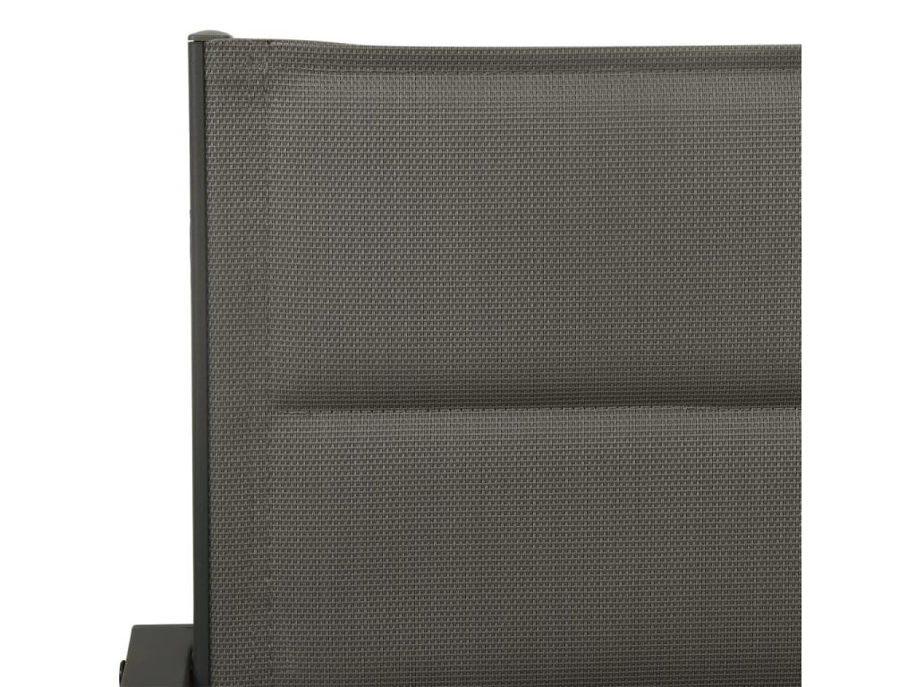 Chaises de jardin 2 pcs Textilène et acier Gris et anthracite