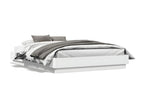 Cadre de lit avec LED sans matelas blanc 120x190 cm