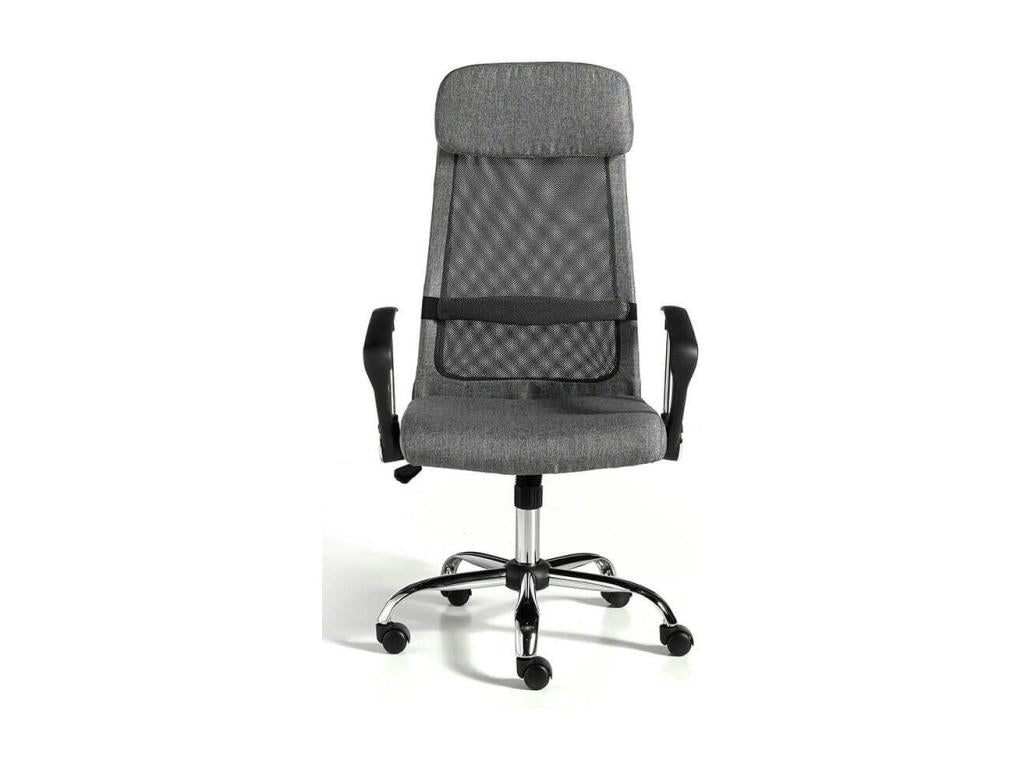 Fauteuil de bureau réglable tissu et pieds en acier gris Vertchez