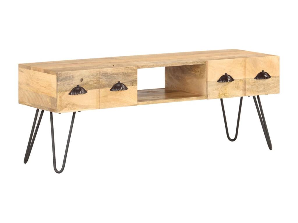 Meuble TV 120x35x45 cm Bois solide de manguier