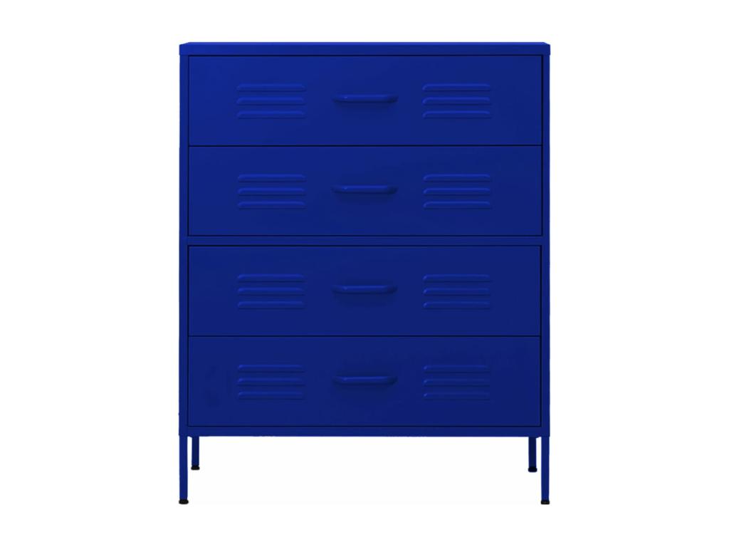 Commode Bleu marine 80x35x101,5 cm Acier