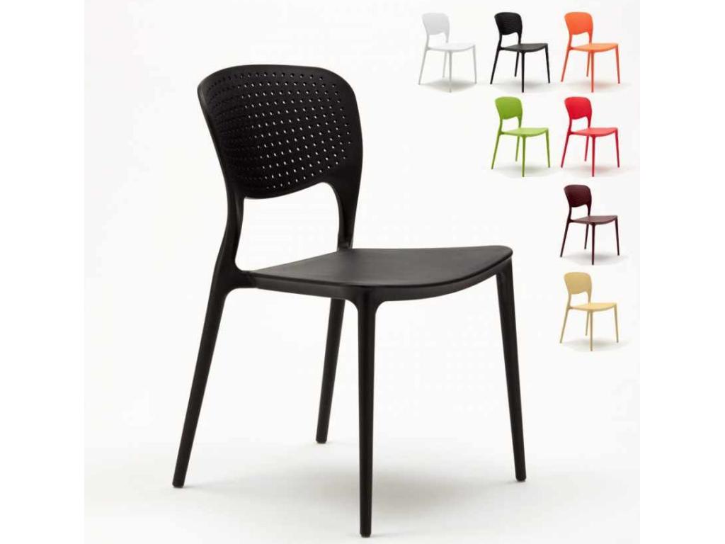 Chaise empilable moderne Vertchez-Couleur Jaune