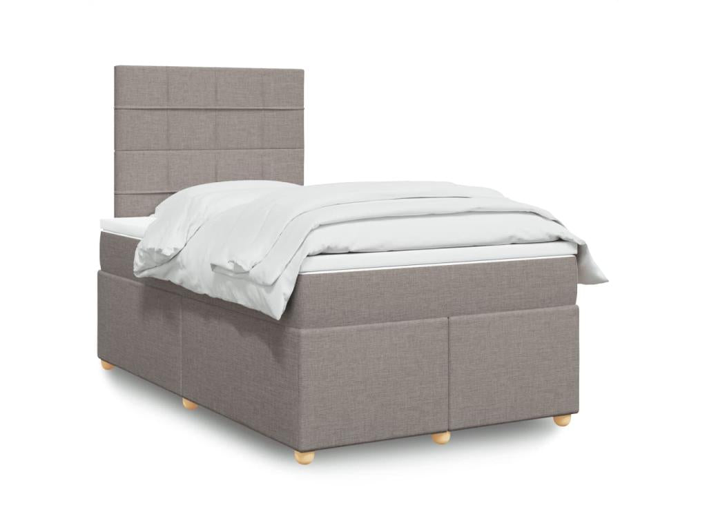 Sommier à Vertchez de lit avec matelas Vertchez 120x190 cm tissu